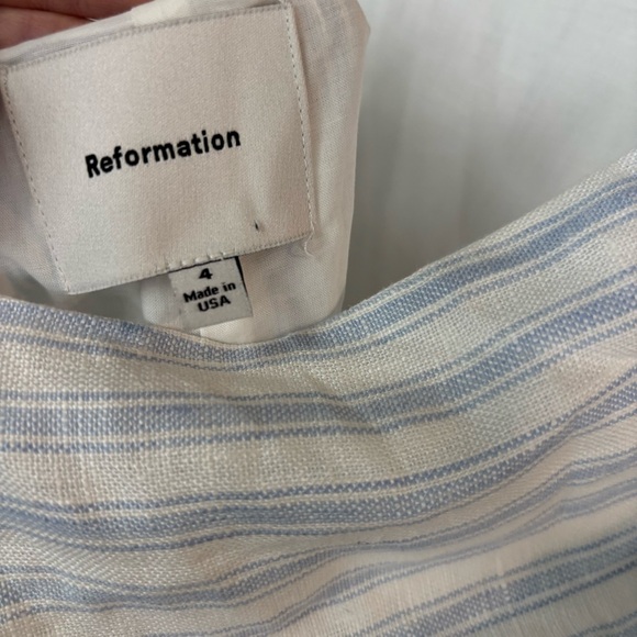 Reformation Linen Open Back Mini Dress Size 4 - Picture 5 of 8